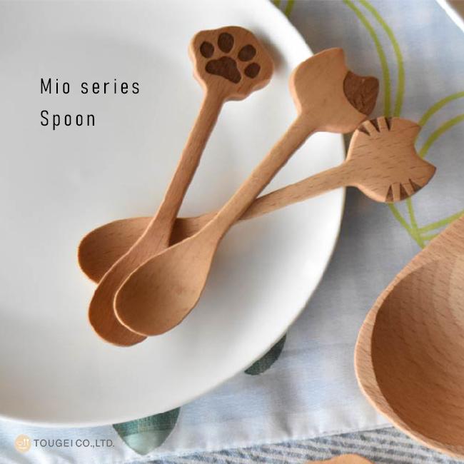 Mio スプーン(木製 カトラリー 木製スプーン かわいい 猫型 ねこ ネコ