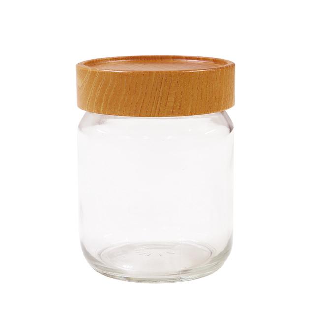 木製蓋付き ガラス製 スタッキング容器 3段セット mokuneji スタッキングポット トール 510ml(ガラス 保存容器 木蓋