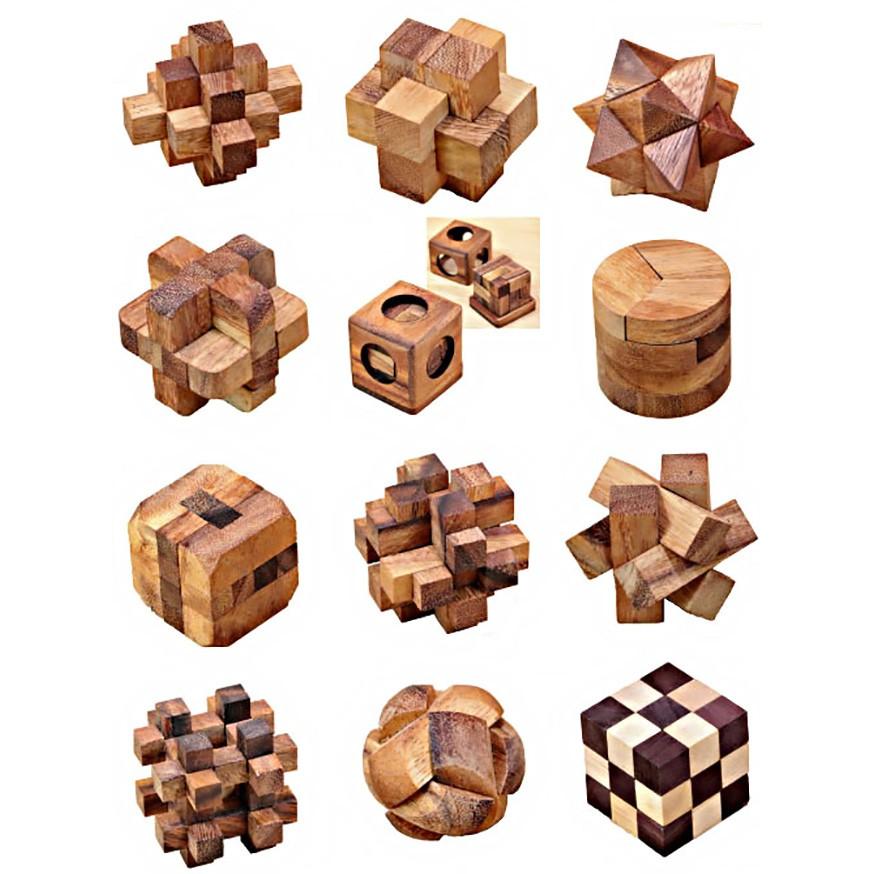 ロックスモーション ウッドパズル 12個セット(木製 立体パズル 大人