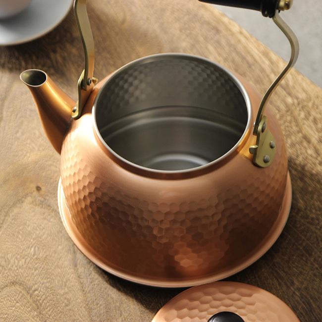 新光堂 純銅IH対応 鎚目ケトル 1.5L IH-3519(ケトル やかん 1.5