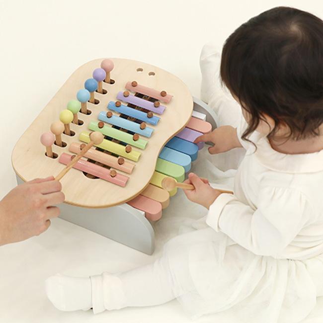スウィートメロディーメーカー(木のおもちゃ 音 おもちゃ 知育玩具 音あそび 楽器 鍵盤 ピアノ 鉄琴 シロフォン 楽譜付き) 即納_2