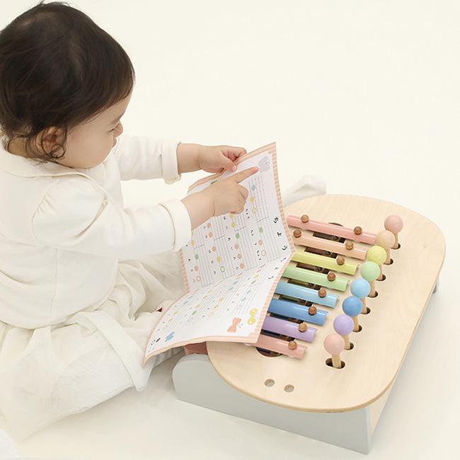 スウィートメロディーメーカー(木のおもちゃ 音 おもちゃ 知育玩具 音あそび 楽器 鍵盤 ピアノ 鉄琴 シロフォン 楽譜付き) 即納_4