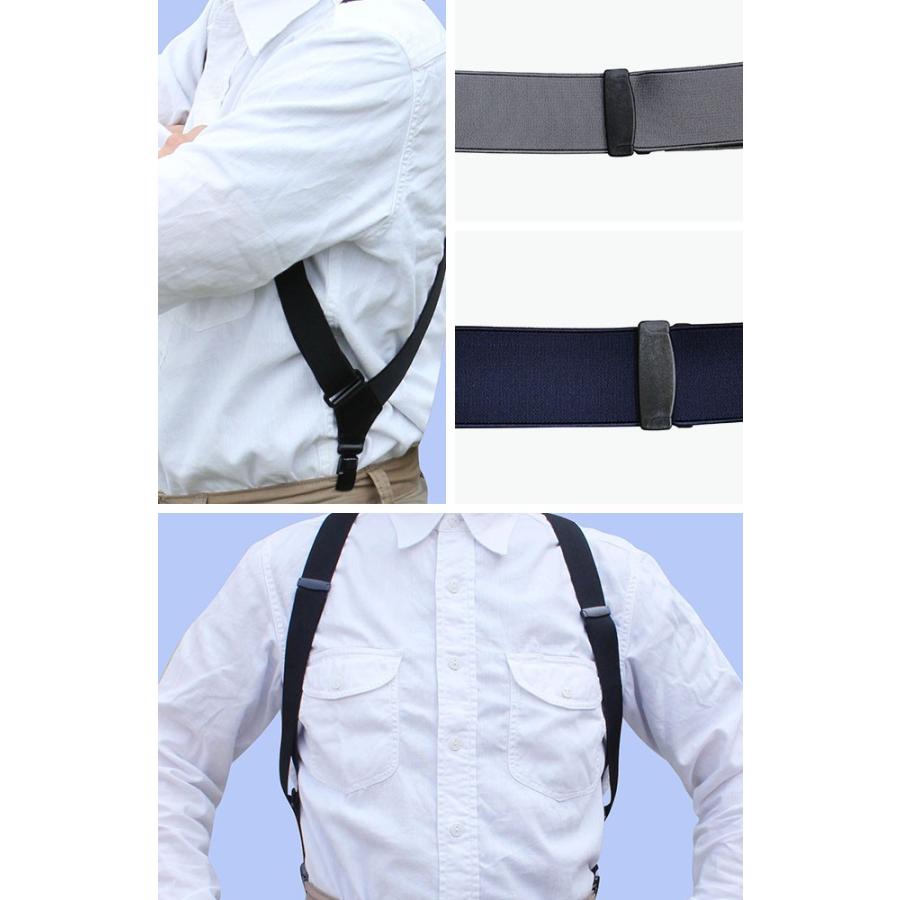谷渡り人物印 サイド吊可動式サスペンダー メンズファッション
