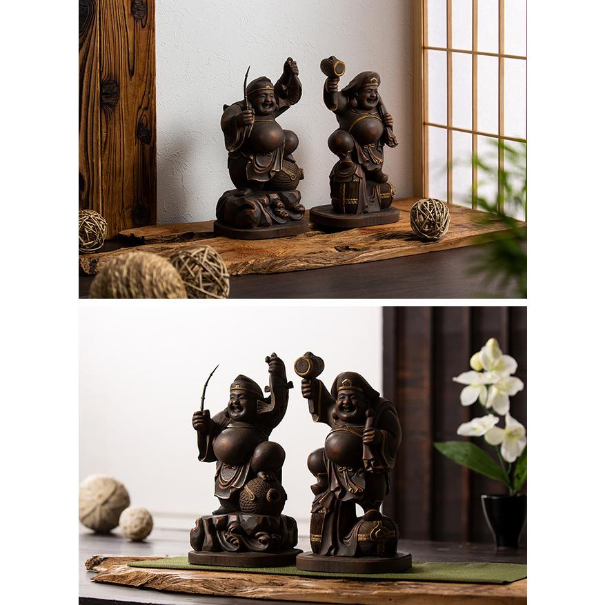 定額山壽量院 御祈開眼 恵比寿大黒天 古美彩色(恵比寿様 大黒天