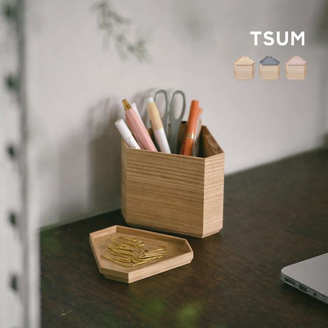 TSUM つむ 三角 SARA&TSUTSU セット(小物入れ 蓋付き 木製 収納