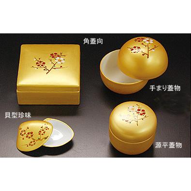 小皿 豆皿 貝型珍味 国産陶器 手描き 金彩 梅 7.6×7.6×H3.8cm 業務用 家庭用 祝 膳｜zakka-noble-beauty