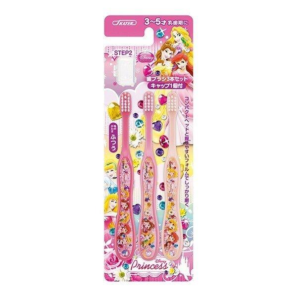 ディズニー プリンセス キャップ付き 歯ブラシ3本セット 園児用 3 5才用 Tb5t 乳歯期にオーラルケア キッズ歯ブラシ 子供ハブラシ 歯磨き かわいい 女の子 女児 評判
