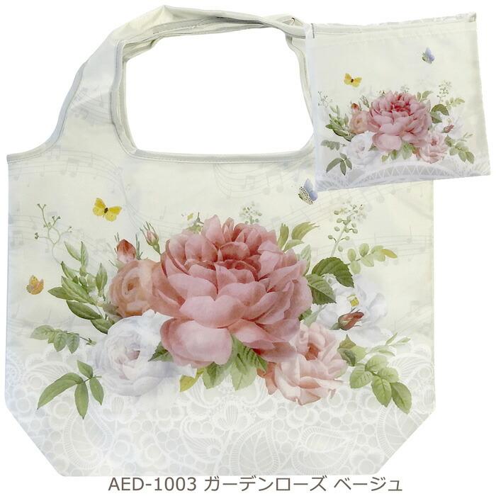 ローズ エコバッグ お買い物バッグ 折りたたみ サブバッグ コンパクト