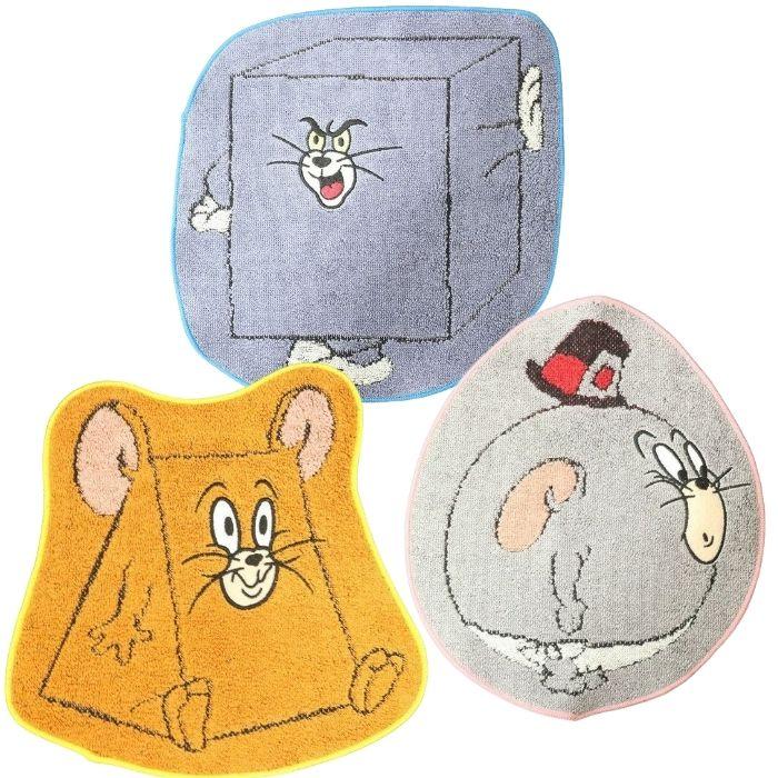 トムとジェリー ミニタオル ダイカット タオルハンカチ 綿100