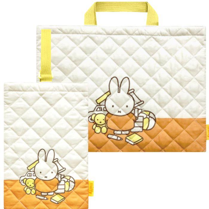 ミッフィー キルト バッグ 2点セット レッスンバッグ シューズケース