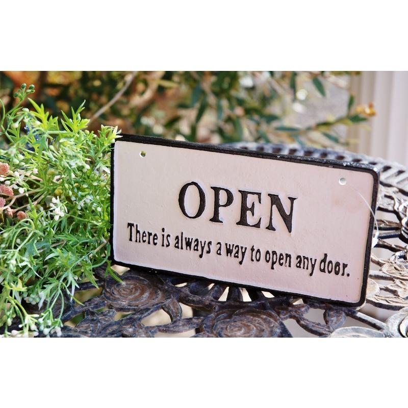OPEN & CLOSED アイアンプレート オープン クローズ 玄関サイン