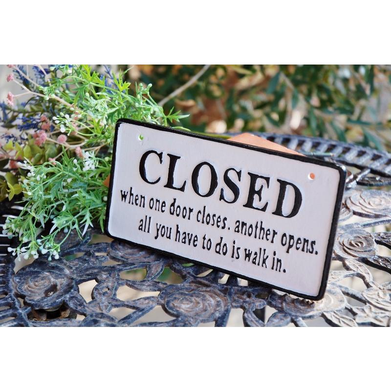 OPEN & CLOSED アイアンプレート オープン クローズ 玄関サイン
