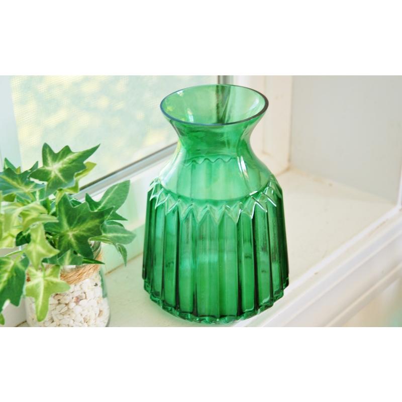 ガーデニング雑貨 一輪挿し 花瓶 ガラスボトル きれいな色 グリーン