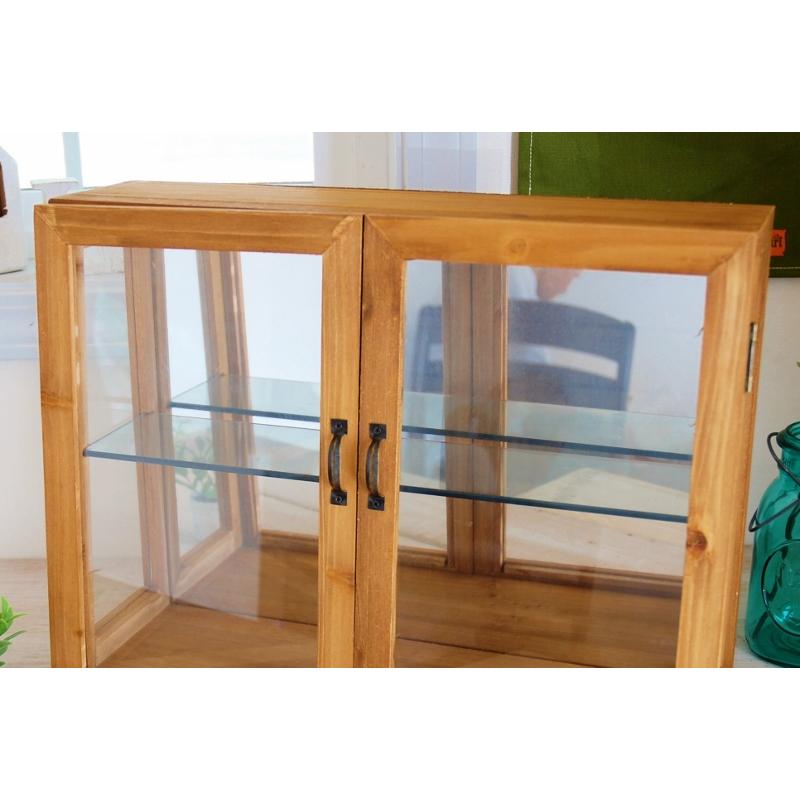 キャビネット レトロ ミラー 鏡張り ラスティ ダブルドアケース