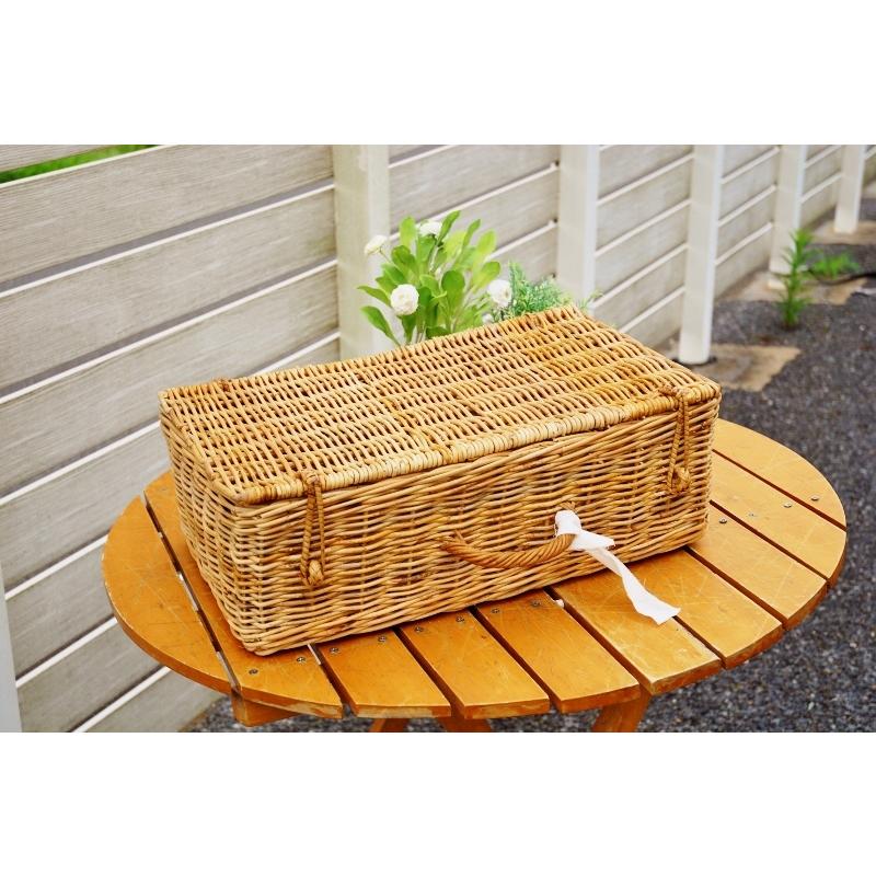 トランク 籐 バゲッジバスケット L 大きい アラログ ラタン