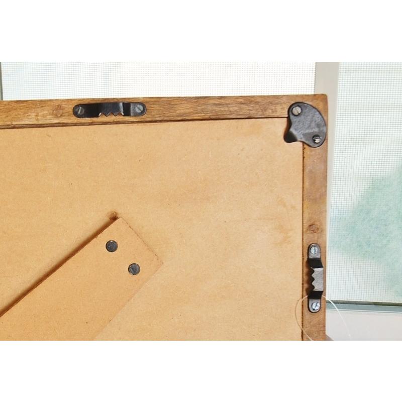 鏡 ミラー 送料無料 レトロ ぶ厚い 木枠 付き フレーム 壁掛け 置き