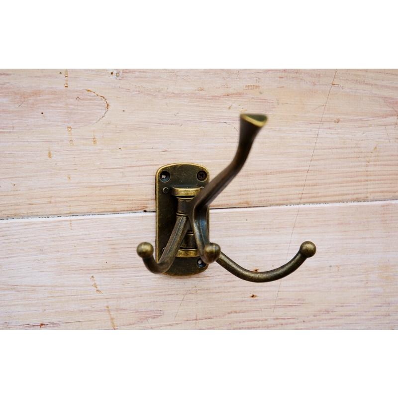 フック 左右にスイング 3 アイアンフック アンティークフック 62151