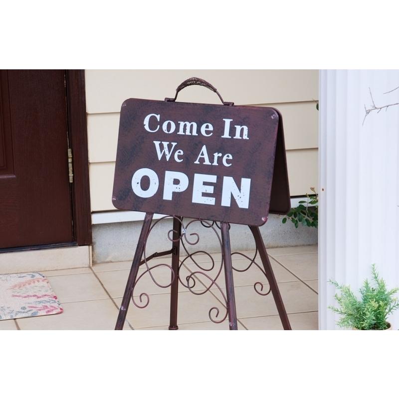 看板 オープン & クローズ 営業中 リバーシブル オープンスタンド