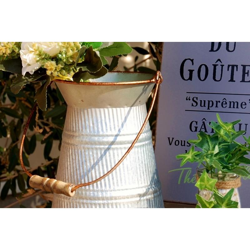 アルミ ミルク缶 ミルクポットフラワーポット フランス アンティーク ミルク缶 | Brocante de La Cocotte （フランスアンティーク