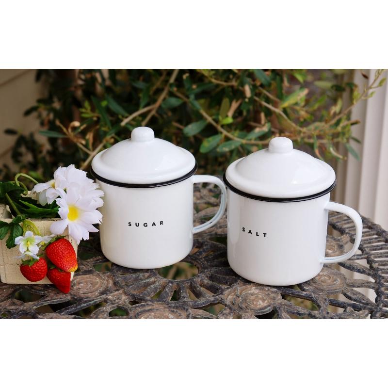 キャニスター2個セット 塩 砂糖 ソルト&シュガー ハンドルポット