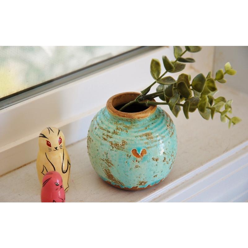 ガーデニング雑貨 一輪挿し いちりんざし 陶器 エメラルド