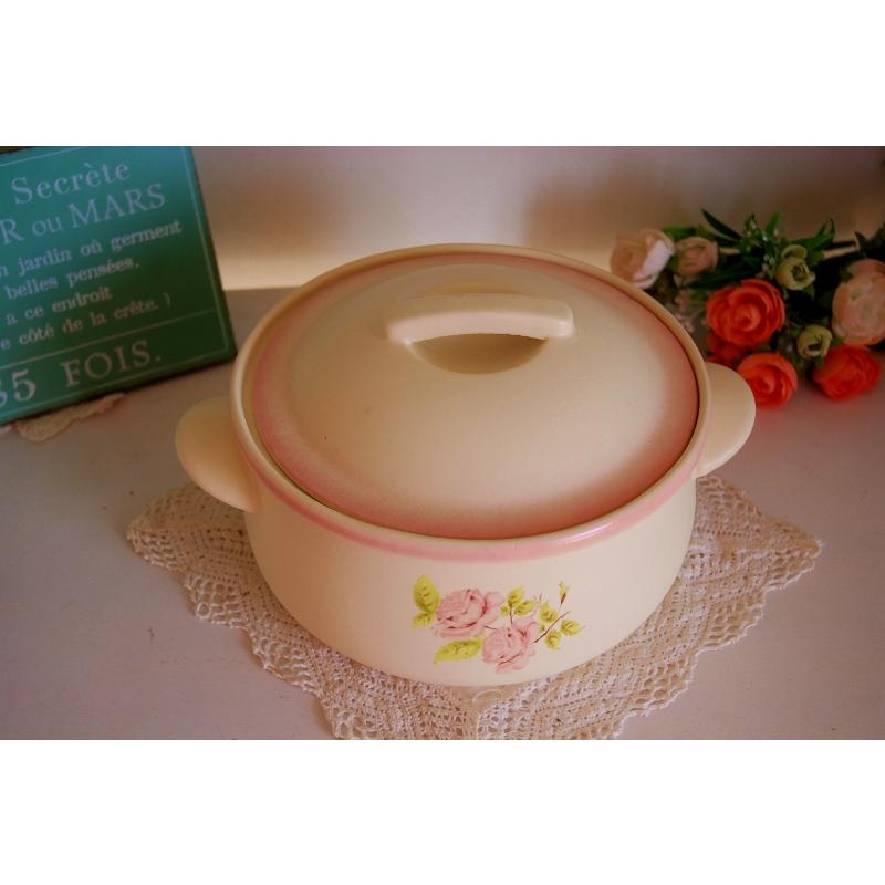 アンティーク・イマン imane ダイアナローズ 陶器 キャセロール (L