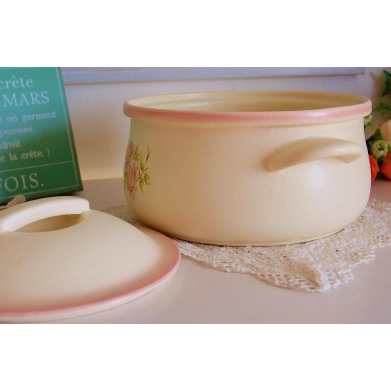 アンティーク・イマン imane ダイアナローズ 陶器 キャセロール (L