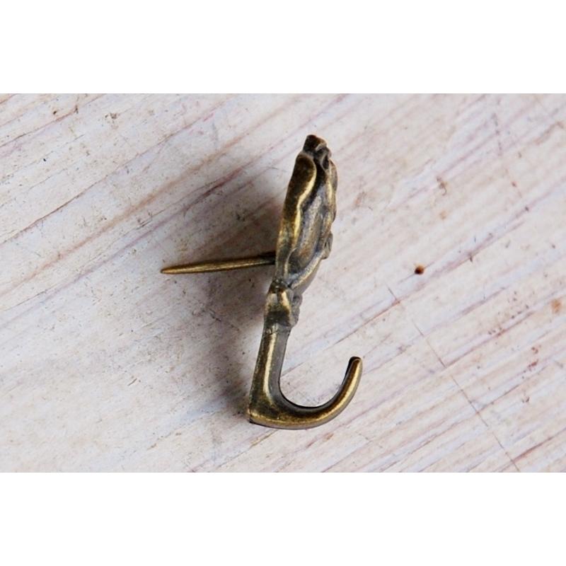 プッシュピン 薔薇 ローズ アンティークブラウン 3個入り シェルフ