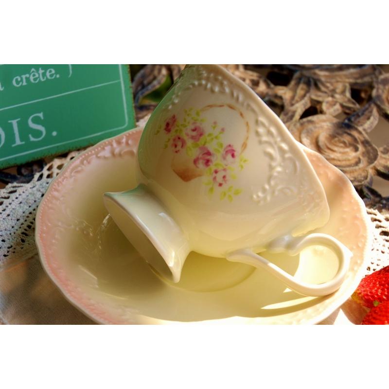 イマン imane ローズバスケット 新品 陶器 カップ&ソーサー 限定 国産