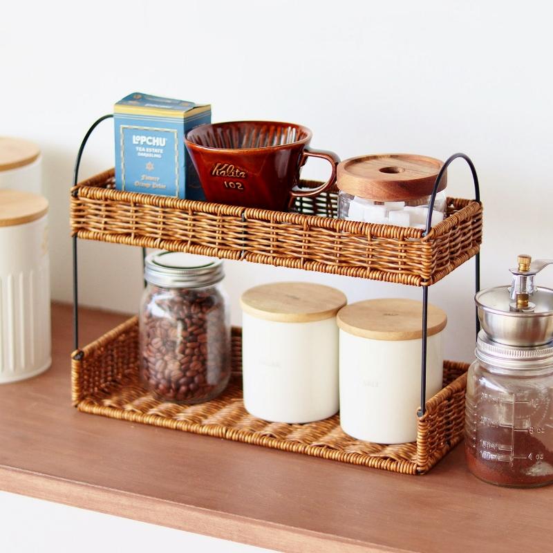 アイアンスパイスラック 洗える ユティル 2段スタンド 安い 置き 北欧