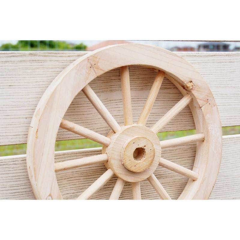 ガーデニング雑貨 車輪 木製 S 30cm ナチュラルホワイト 白 ガーデン