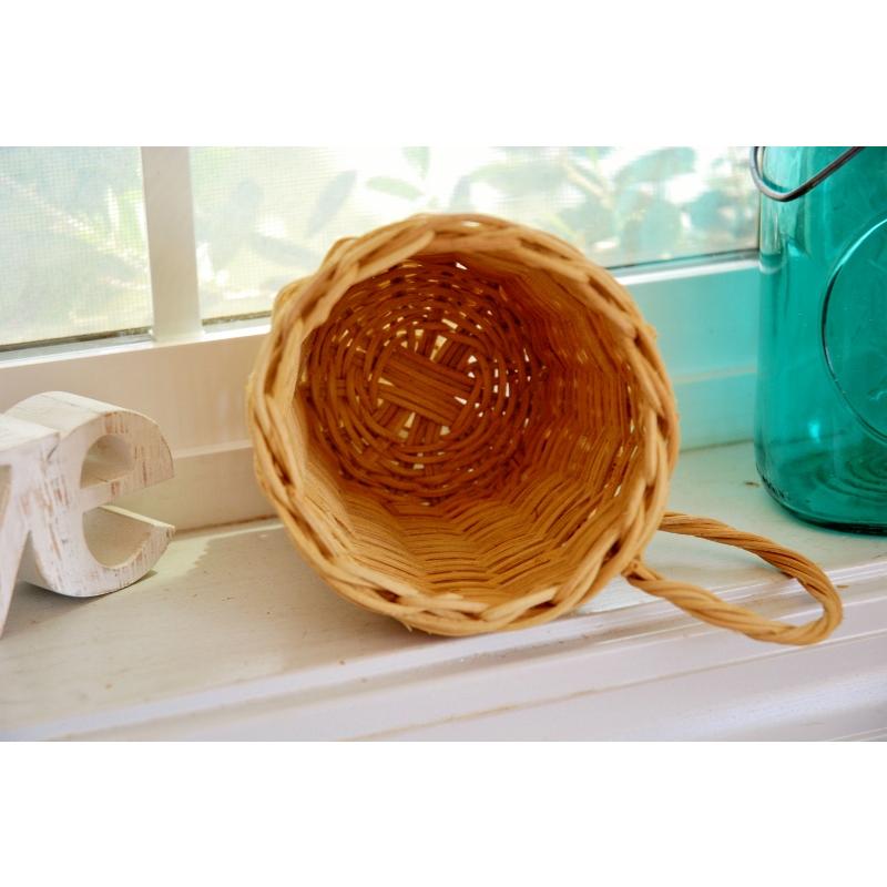 ラタン 籐 ポット バスケット マグカップ マグ S ガーデニング雑貨