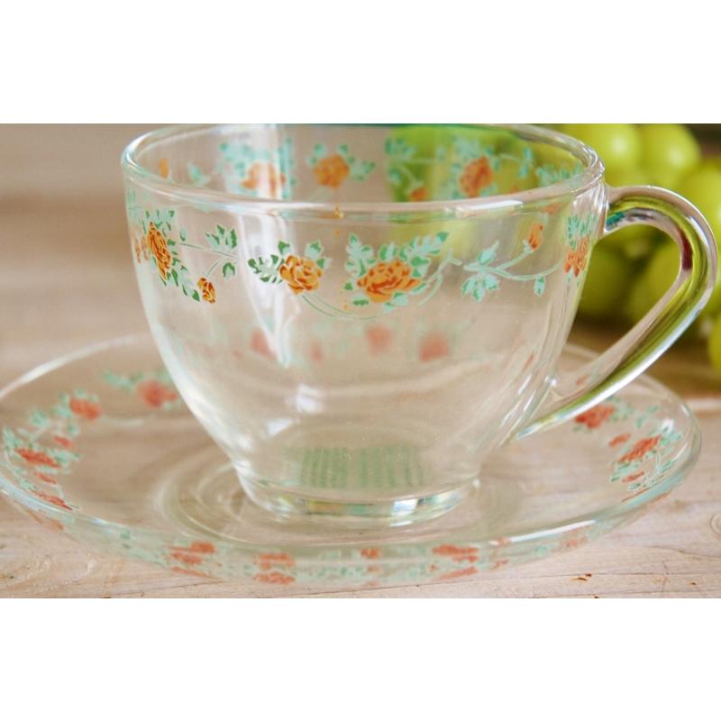 カップ & ソーサー ガラス リトルロック 新品 Little ROCK Made in