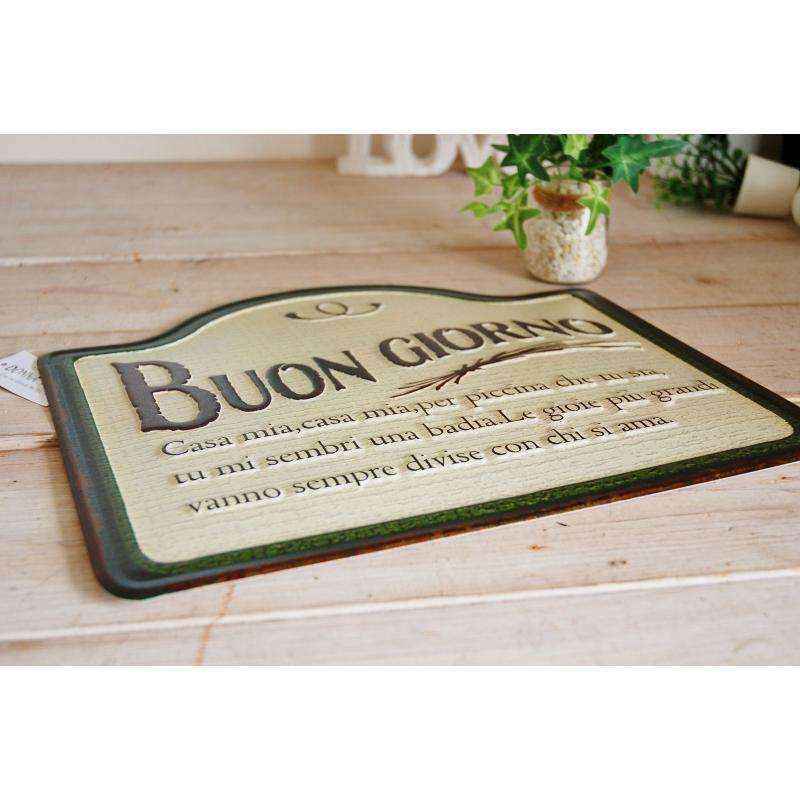 サイン ブリキ 送料無料 BUON GIORNO レトロ プレート TIN 