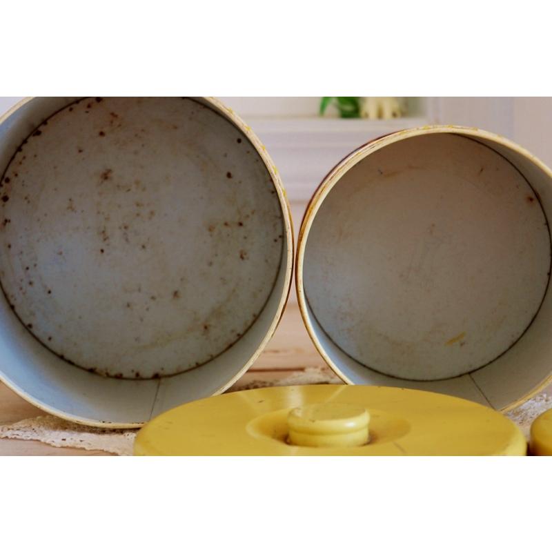 アンティーク缶 キャニスター缶 2個セット チェリー柄 アンティーク