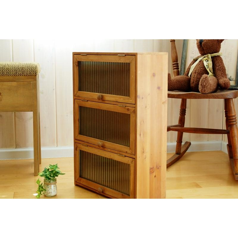 レトロキャビネット ラスティ スリードアキャビネット アンティーク