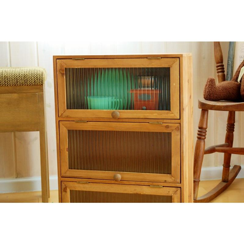 レトロキャビネット ラスティ スリードアキャビネット アンティーク