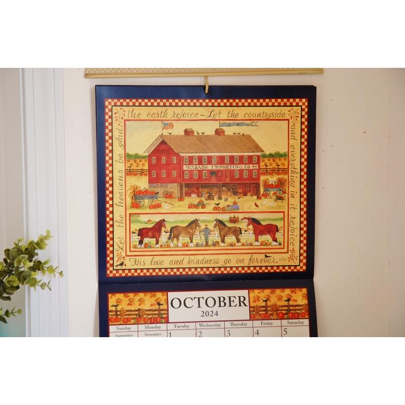 カレンダー カントリー 送料無料 2024年 正規輸入 Sampler サンプラー Ellen Stouffer レガシー アントステラ 刺繍