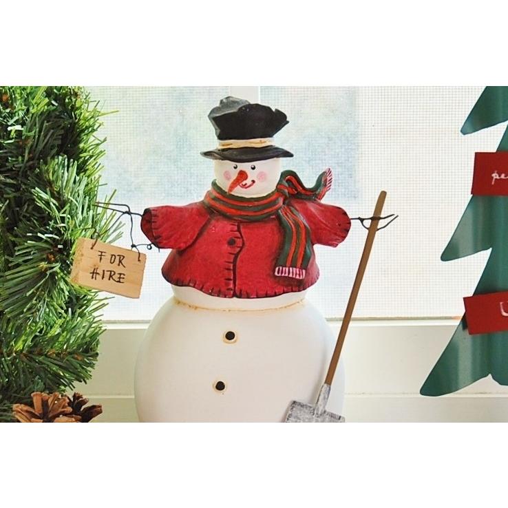 クリスマス雑貨 スノーマン USA レア物 ドール フィギア シャベル