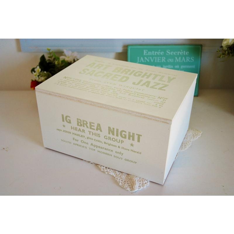 木箱 レトロ フタ付き カントリーボックス No.6 白 カントリー雑貨