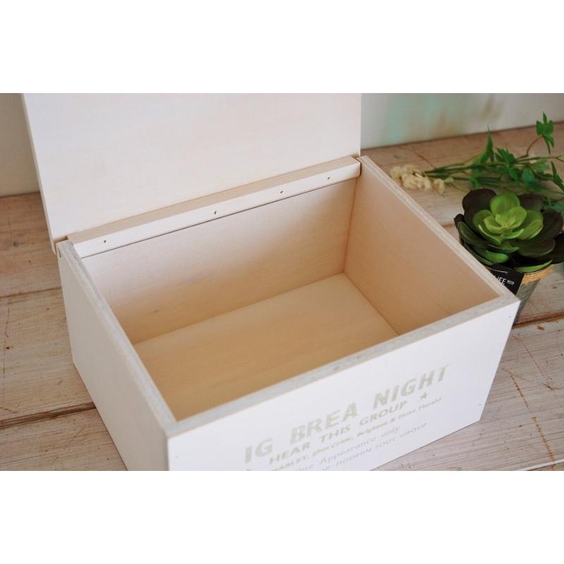 木箱 レトロ フタ付き カントリーボックス No.6 白 カントリー雑貨