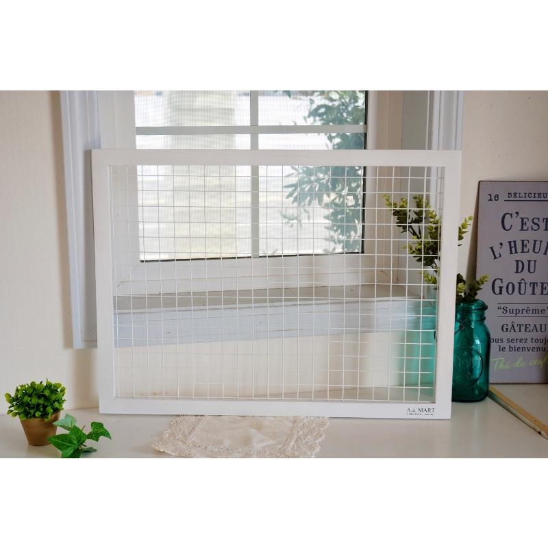 壁掛け　壁飾りアンティークホワイト ネット 網 壁掛け レトロ 壁飾り ホワイト ディスプレイ