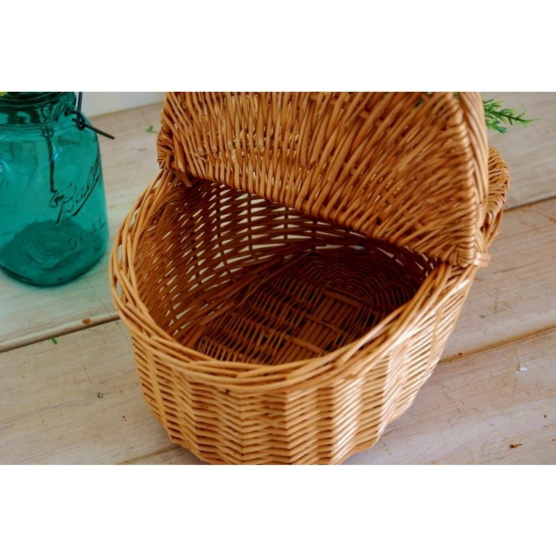 ピクニックバスケット L 大きい レトロ 可愛い ふた付き ナチュラル