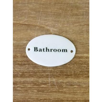 ルームプレート　エナメルタグ ネームプレート Bathroom バスルーム　お風呂(ホーロー・名札)　アクシス　HOME STEAD｜zakka-olive