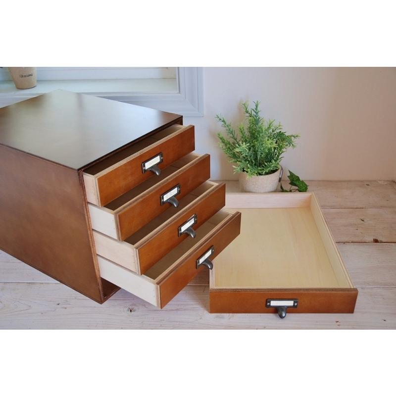 書類ケース レトロ 5段 木製 アンティーク 書類収納 キャビネット