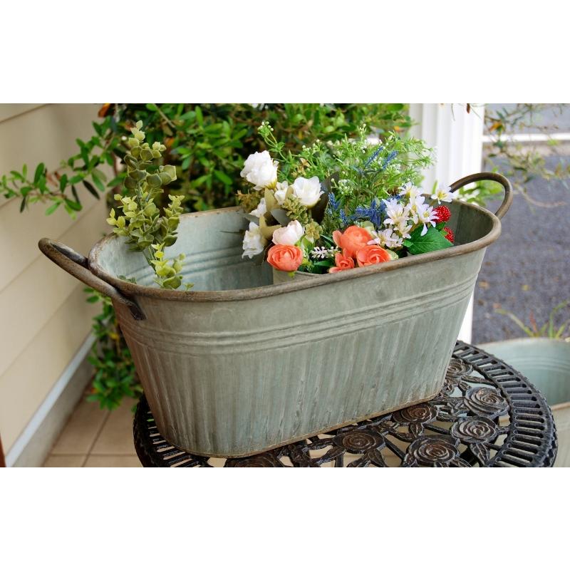 アンティークバケツ 古道具 レトロ雑貨 ガーデニング 多肉植物 観葉植物 楽天市場】ブリキのアンティークバケツ プランター【鉢カバー