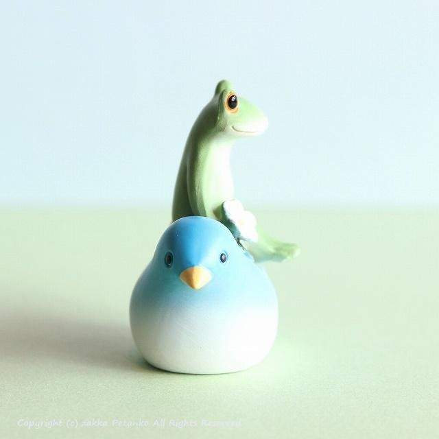 カエル 置物 青い鳥｜zakka-petanko｜06