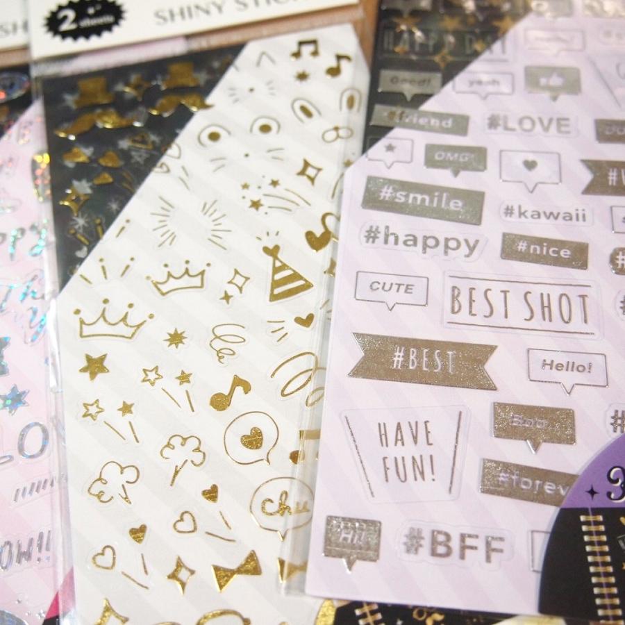 キラ可愛い 2枚組シール シャイニーステッカー5点セット/03777-81