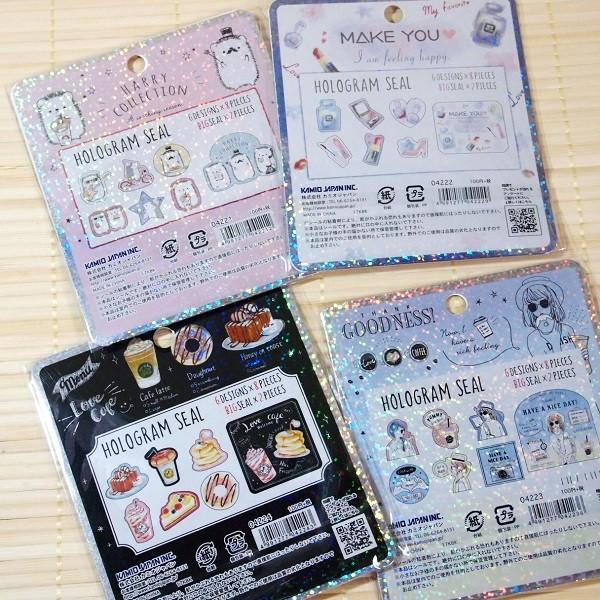 ホログラム箔シール きらきら ミニシール 4点セット 04221-4 フレーク