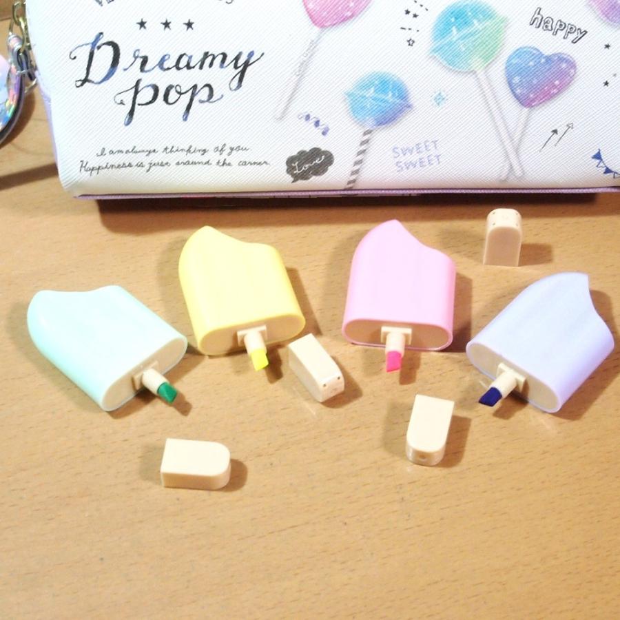 左右に収納できる筆箱＆ネオンキャンディ マーカーペン4色の文具セット